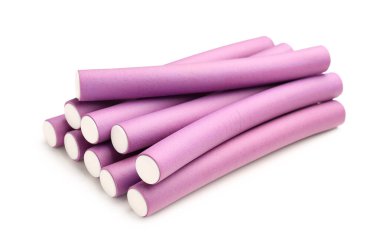 Beyaz arka plan üzerinde izole saç curlers