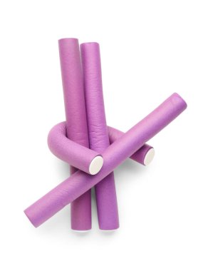 Beyaz arka plan üzerinde izole saç curlers