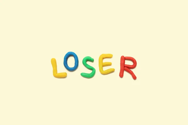 Slovo Loser Plasticinu Bílém Pozadí — Stock fotografie