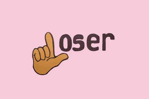 Word Loser วยม อวาดบนพ นหล ชมพ — ภาพถ่ายสต็อก