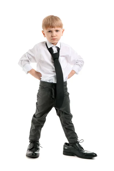 Angry Little Businessman White Background — Stock Photo, Image