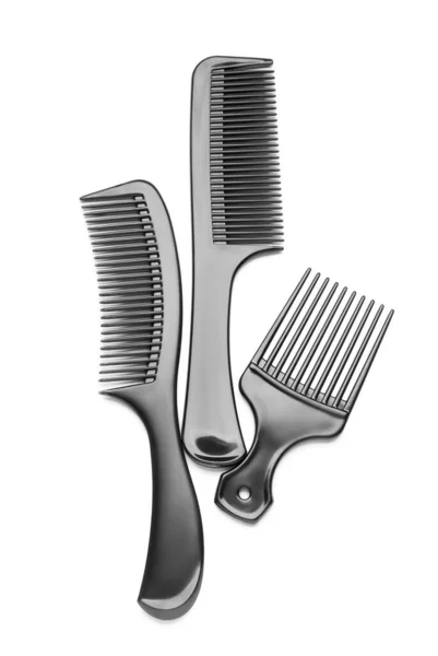 Beyaz Arka Planda Profesyonel Saç Fırçaları — Stok fotoğraf