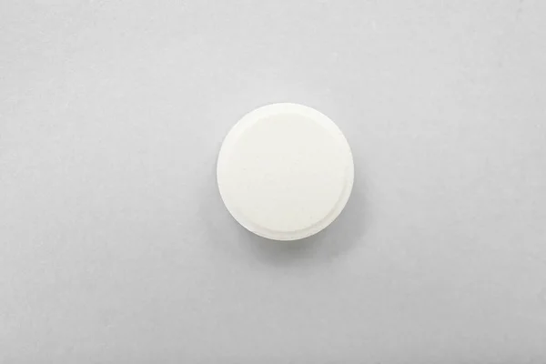 Fehér Tabletta Szürke Háttér — Stock Fotó