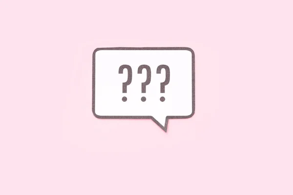 Sprechblase Mit Fragezeichen Auf Rosa Hintergrund — Stockfoto