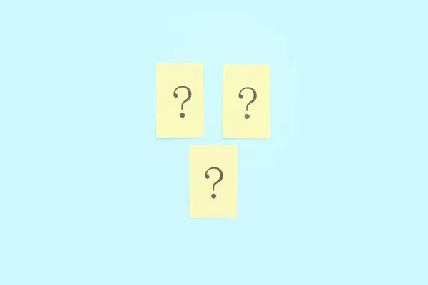 Papers Question Marks Blue Background — Stock Photo, Image