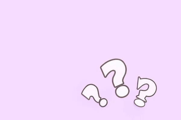 Paper Question Marks Lilac Background — Stock Photo, Image