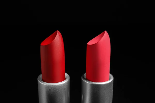 Beautiful Lipsticks Dark Background — Stock Photo, Image