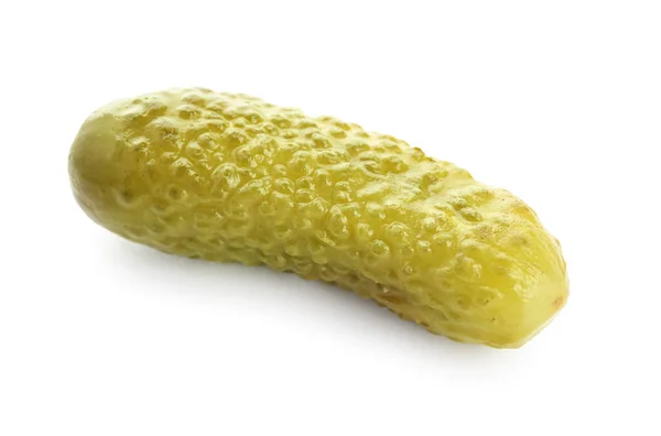 Tasty Fermented Cucumber White Background — Stock Photo, Image