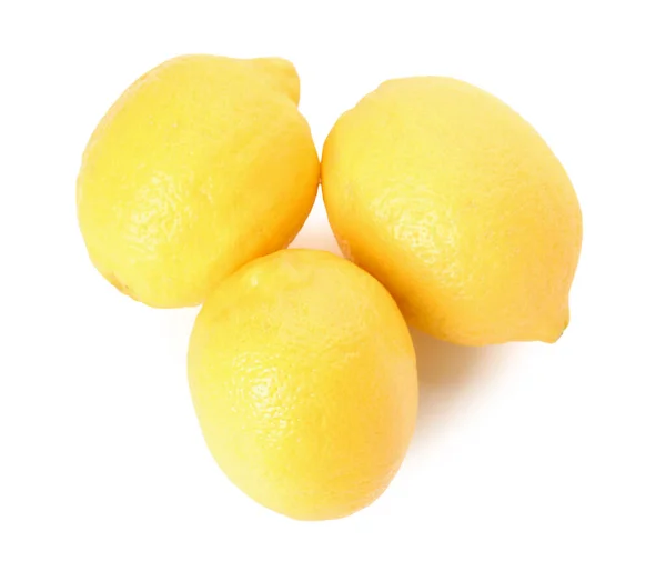 Celé Čerstvé Citrony Bílém Pozadí — Stock fotografie