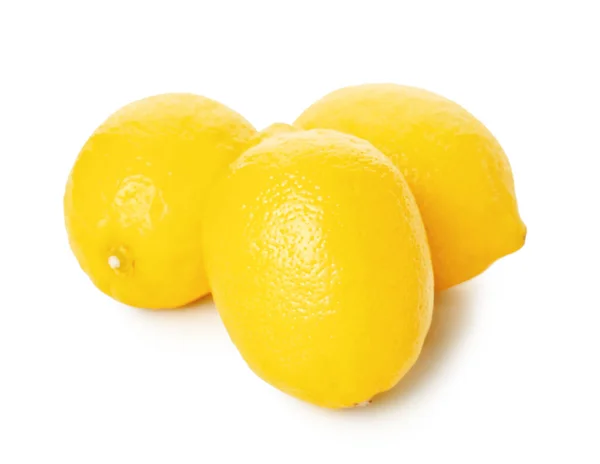 Limoni Freschi Interi Sfondo Bianco — Foto Stock