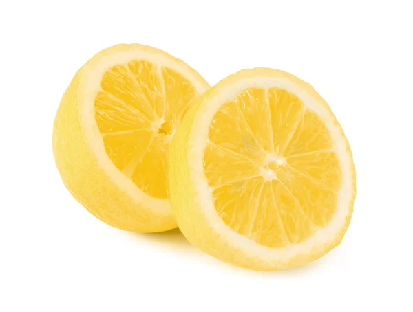 Cut Fresh Lemon White Background — Stock Photo, Image