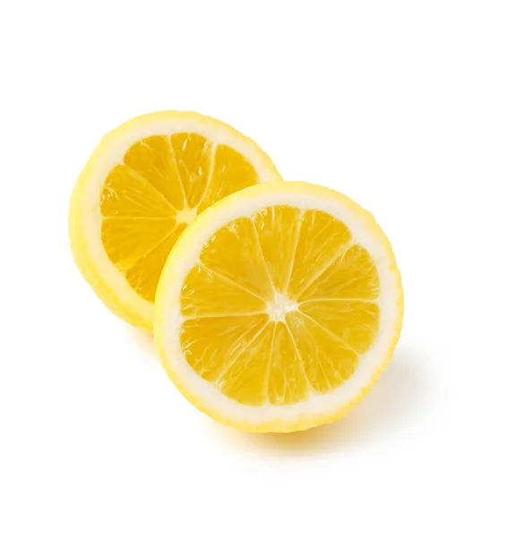 Вирізати Свіжий Лимон Білому Тлі — стокове фото