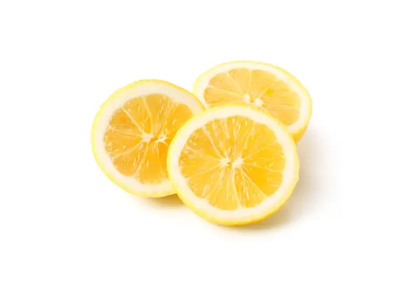 Skivor Färsk Citron Vit Bakgrund — Stockfoto
