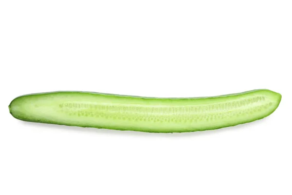 Taze Salatalık Beyaz Arka Plan Üzerinde Izole Yarısı — Stok fotoğraf