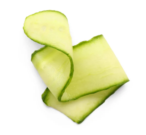 Slice Fresh Cucumber Isolated White Background — Stock Photo, Image