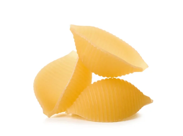 Syrové Conchiglie Těstoviny Izolované Bílém Pozadí — Stock fotografie