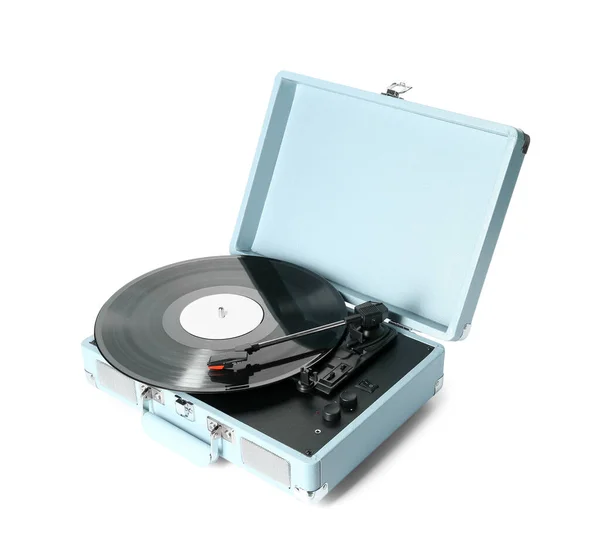 Record Player Vinyl Disk White Background — Stock Photo, Image