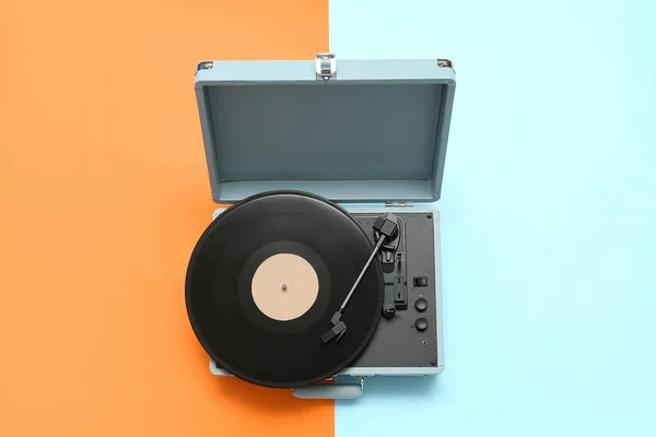 Record Player Vinyl Disk Color Background — Stock Photo, Image