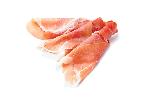 Tasty Jamon Slices White Background — Stock Photo, Image