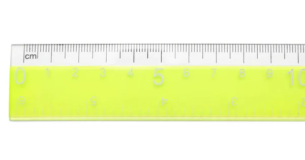 Yellow Plastic Ruler White Background — Stock Photo, Image
