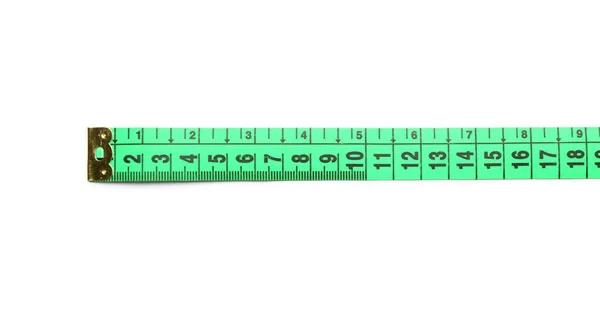 Green Measuring Tape White Background — Stock Photo, Image