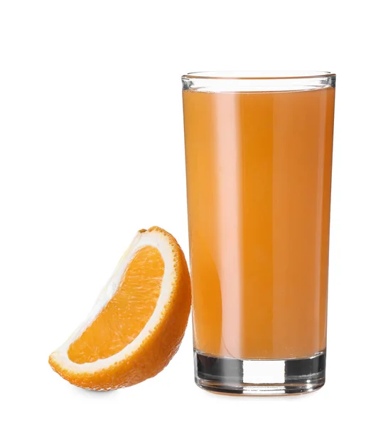 Szklanka Naturalnego Soku Pomarańczowego Białym Tle — Zdjęcie stockowe