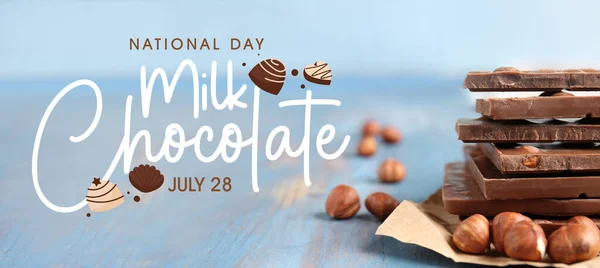 全国牛奶巧克力日横幅 — 图库照片