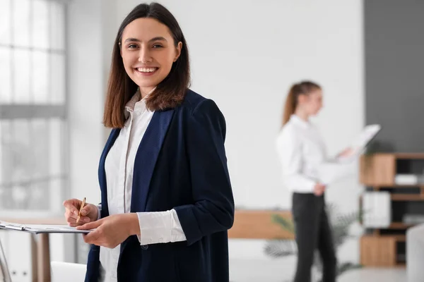 Female Accountant Clipboard Office — Stock Photo, Image