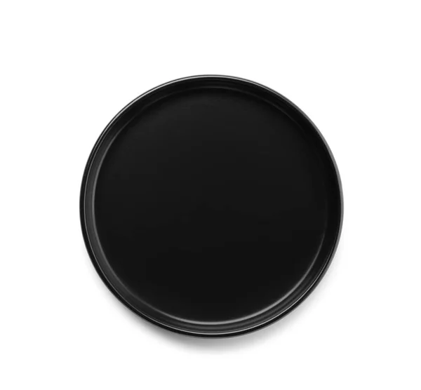 Black Plate Isolated White Background — Stock Photo, Image