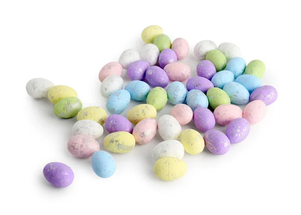 Heap Beautiful Easter Eggs White Background — Stock Photo, Image