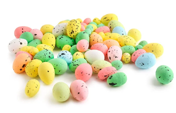 Heap Beautiful Easter Eggs Isolated White Background — Stock Photo, Image