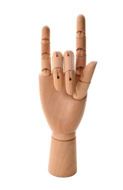 Wooden hand showing 