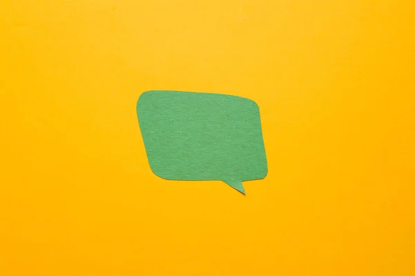 Bolla Discorso Carta Bianca Sfondo Arancione — Foto Stock