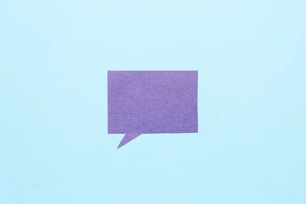 Blank Paper Speech Bubble Blue Background — Stock Photo, Image
