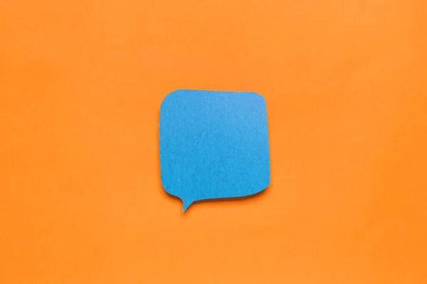 Blank Paper Speech Bubble Orange Background — Stock Photo, Image