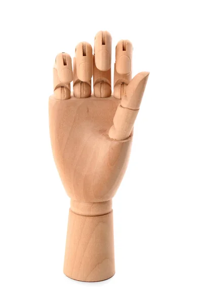 Mão Decorativa Madeira Isolada Fundo Branco — Fotografia de Stock