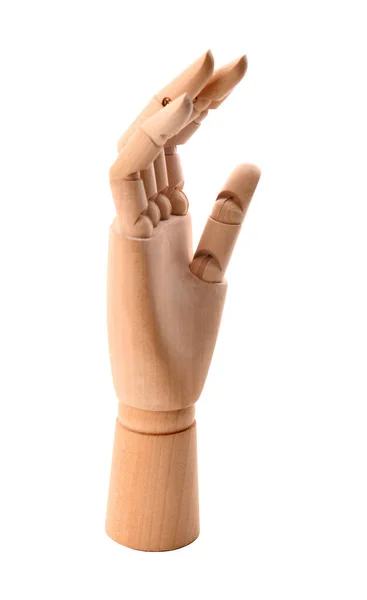 Trä Dekorativ Hand Isolerad Vit Bakgrund — Stockfoto