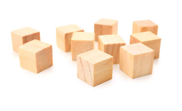 Wooden Cubes Isolated White Background — Stock Photo, Image