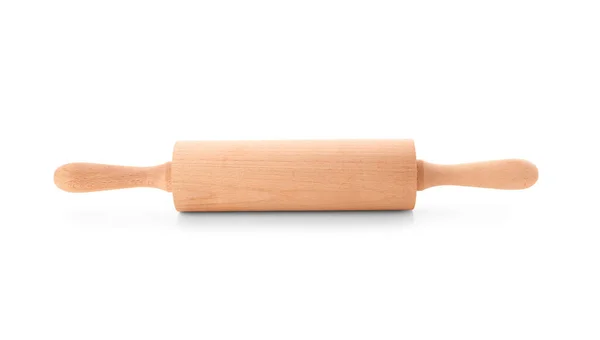 Wooden Rolling Pin Isolated White Background — Stock Photo, Image