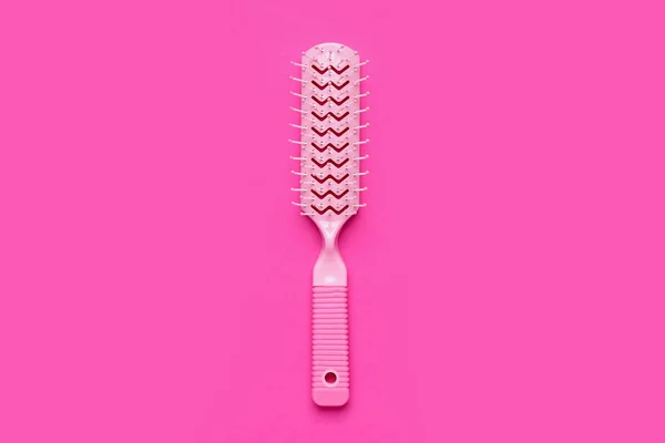 Hair Brush Pink Background — Stock Photo, Image