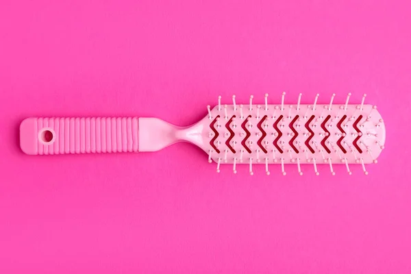 Hair Brush Pink Background — Stock Photo, Image