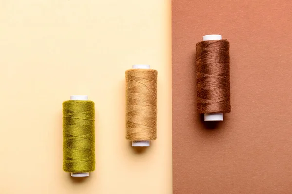 Set Sewing Threads Color Background — Stock Photo, Image