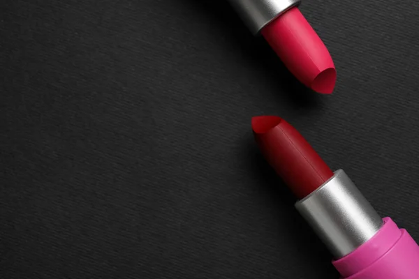 Beautiful Lipsticks Dark Background — Stock Photo, Image