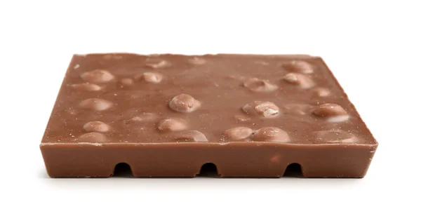Вкусный Шоколад Орехами Белом Фоне — стоковое фото