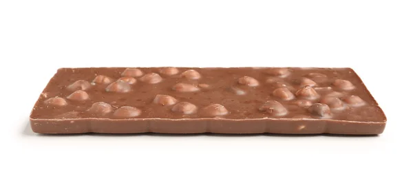 Dolce Cioccolato Gustoso Con Noci Sfondo Bianco — Foto Stock
