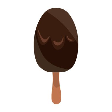 Beyaz arka planda çikolatalı dondurma.