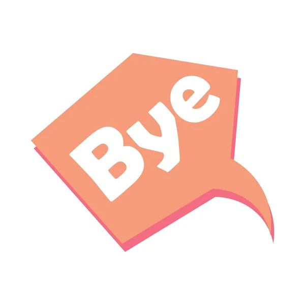Ομιλική Φούσκα Λέξη Bye Λευκό Φόντο Έννοια Του Διαλόγου — Διανυσματικό Αρχείο