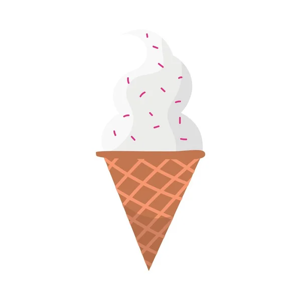 Сладкое Мороженое Белом Фоне — стоковый вектор