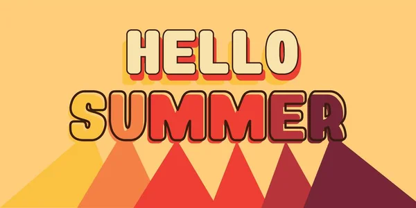 Text Hello Sommer Auf Beigem Hintergrund — Stockvektor