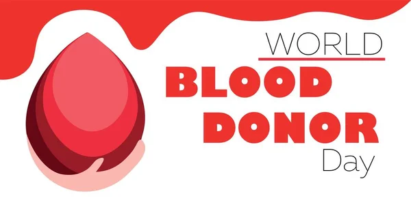 Bannière Avec Texte World Blood Donor Day — Image vectorielle